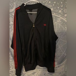 Adidas Mens Vintage  Full Zip Track Jacket  Size Men XL  Black/Red